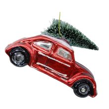 Ziemassvētku rotājums JOY CAR RED 10.6cm, stikls