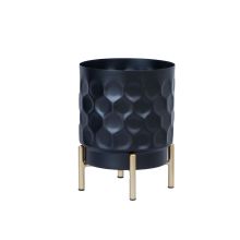 Flowerpot DEIA D15xH20cm, black/golden
