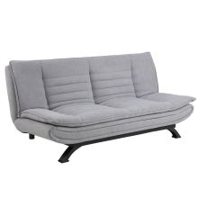 Dīvāns gulta FAITH 196x98xH91cm, pārklājuma materiāls: audums, krāsa: gaiši pelēks, kājiņas: melns metāls