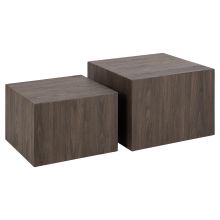 Coffee tables 2pcs DICE 58x58xH40cm, 50x50xH33cm, brown