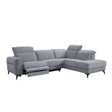 Угловой диван LUISA ПУ, электрореклайнер, серый