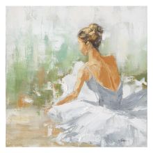 Eļļas glezna 80x80cm, dejotāja baltā krāsā