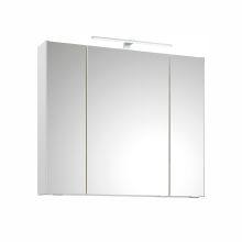Mirror cabinet with LED lighting 30-II, 80x16xH70cm, white gloss