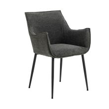 Ēdamistabas krēsls BONITA ar roku balstiem, pelēks