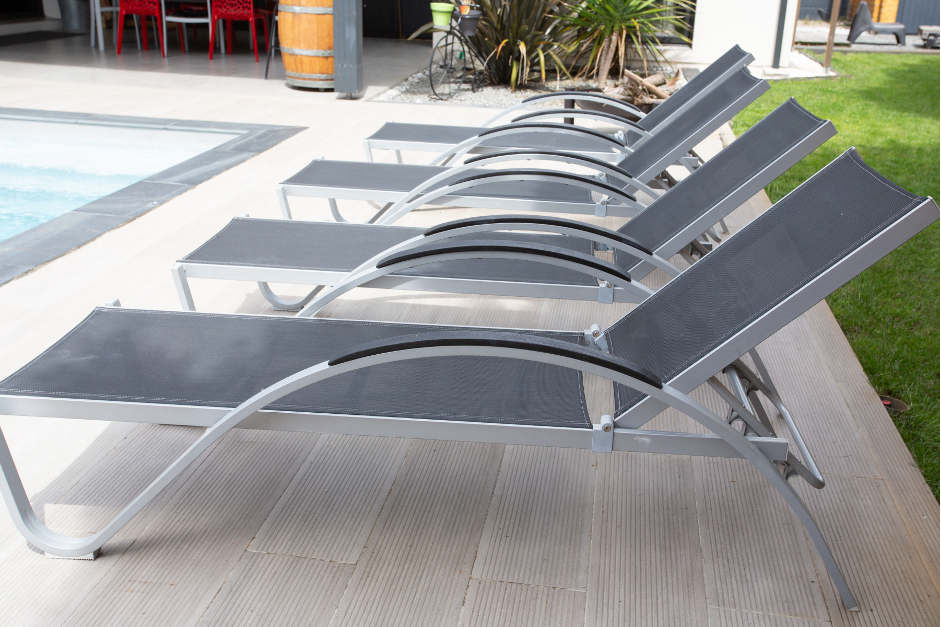 eleganti metāla home4you sauļošanās krēsli