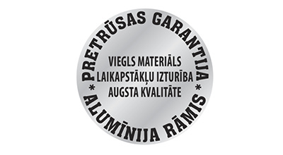 Alumīnija rāmis - pretrūsas garantija